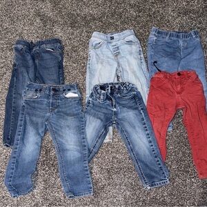 Kids Denim and Red Pants Set